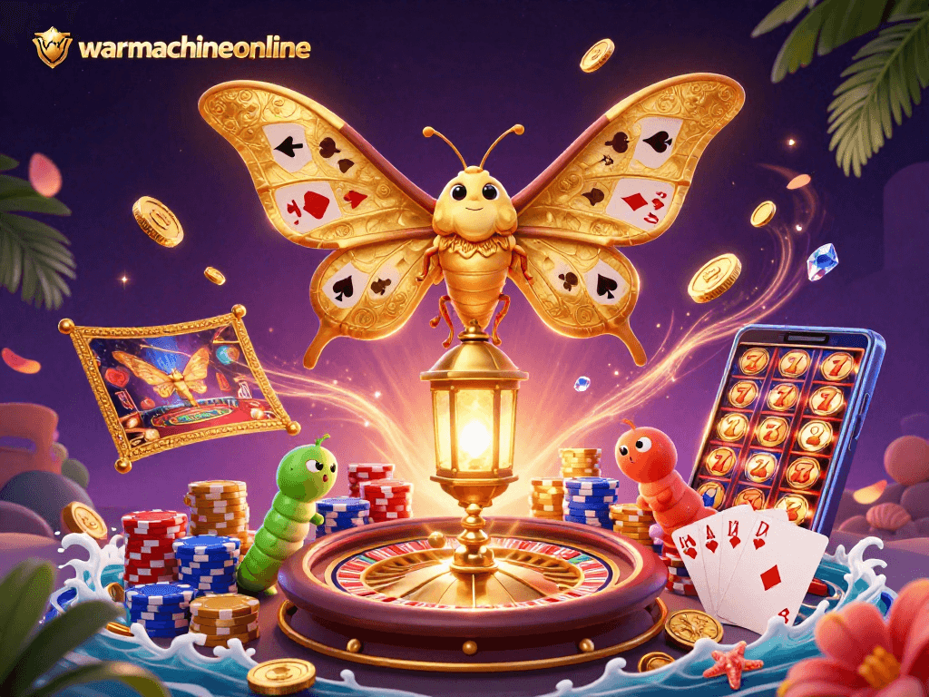 Experience the excitement of gaming with warmachineonline, featuring lively casino elements and golden treasures.