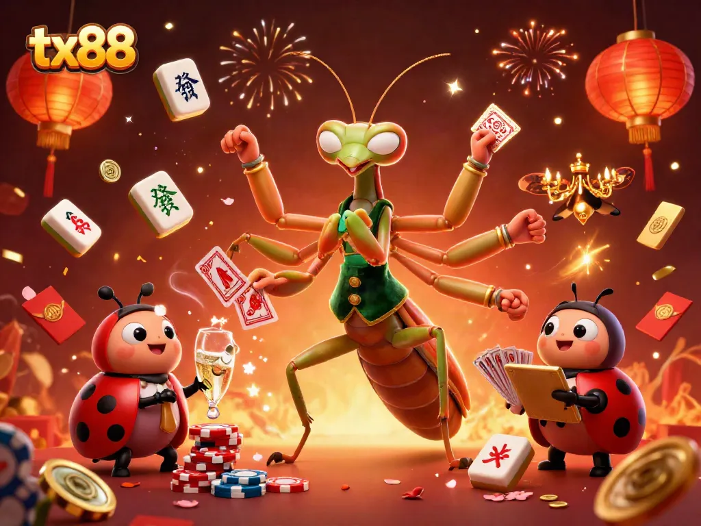 Experience the thrill of tx88 with our vibrant casino scene featuring engaging characters and festive elements.