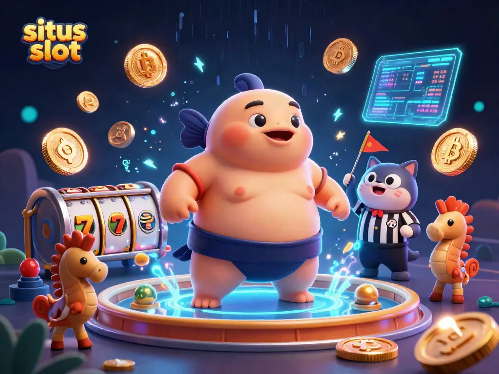 Experience engaging gameplay at situs slot with vibrant slot reels and energetic sea creatures.
