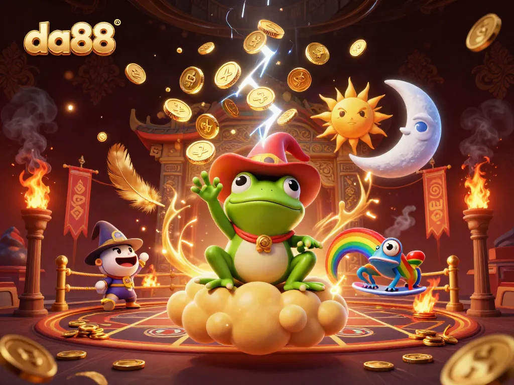 Unlock exciting wins at da88 with magical elements in this vibrant casino scene.