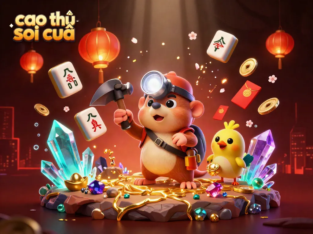 Experience cao thủ soi cầu's thrilling treasure hunt with mining mole and vibrant casino elements.