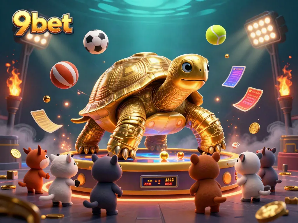 Experience thrilling gaming action with 9bet and vibrant scenes filled with sports betting excitement.