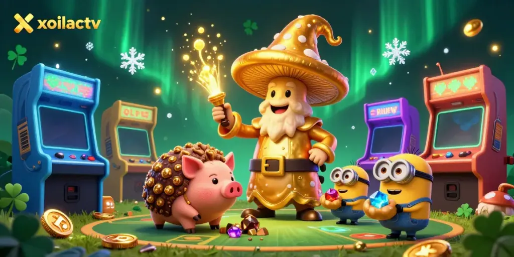 Experience thrilling gameplay with xoilactv's vibrant 3D sport betting scene filled with colorful characters and elements.