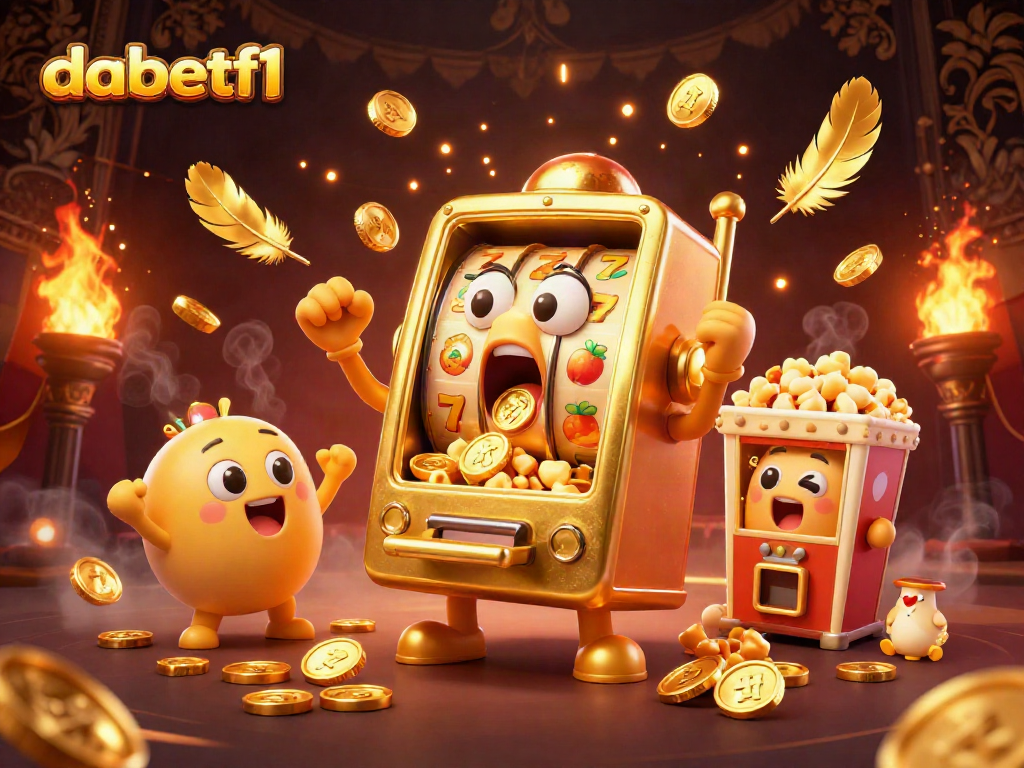 Hit the jackpot with dabetf1's thrilling golden slot machine extravaganza amidst cheering baby slots.
