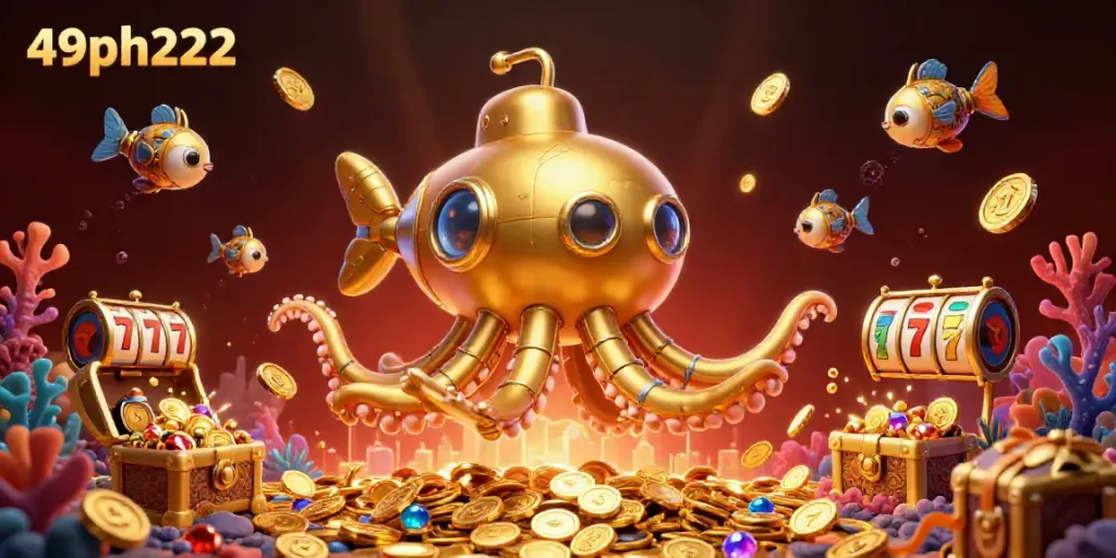 Engage with the immersive world of 49ph222, where vibrant gold coins and dynamic slot elements come alive.