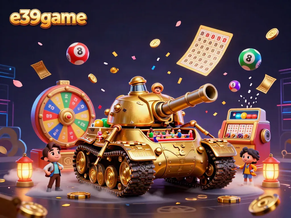 Experience the thrilling e39game action in a vibrant casino scene with golden elements and dynamic visuals.