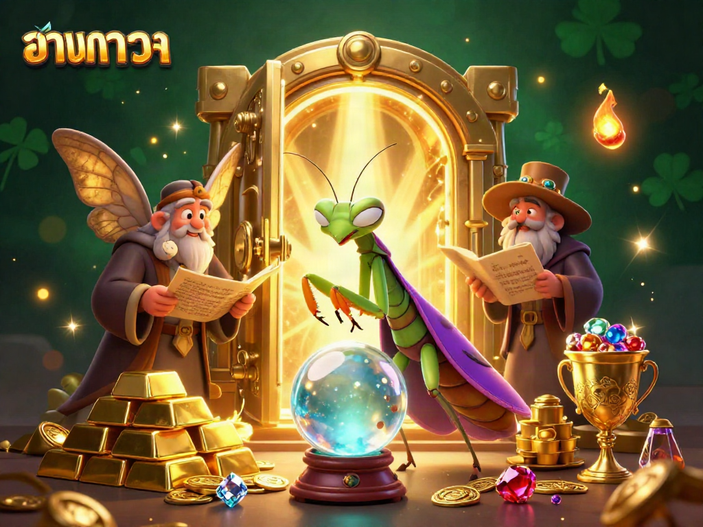Experience the magic of แทงบาคาร่า with a vibrant 3D illustration depicting a fortune teller and ancient artifacts.