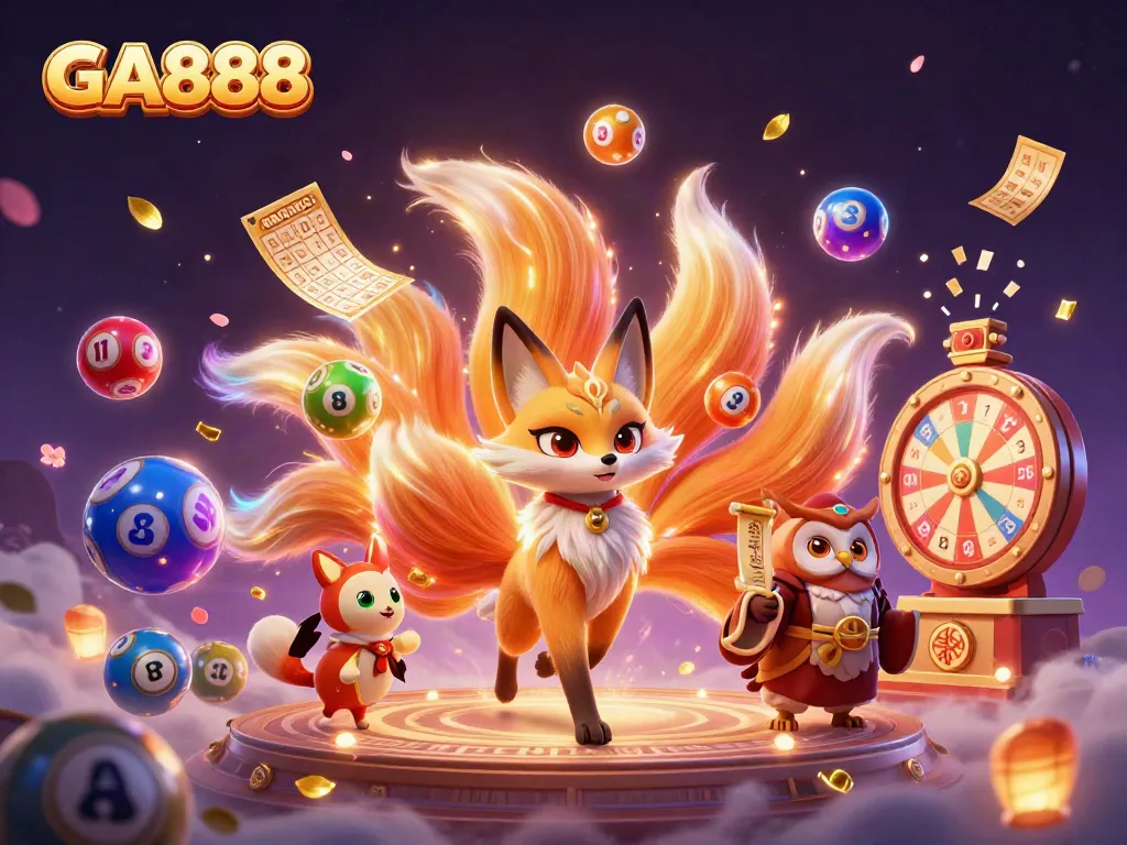 Experience immersive betting adventures with colorful GA888 characters amidst dynamic gambling elements.