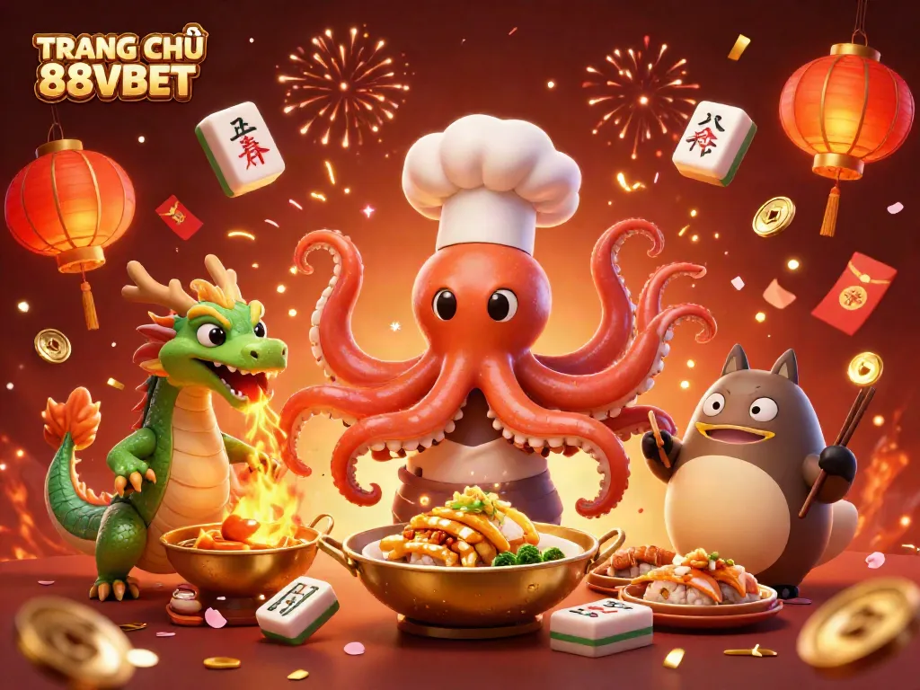 Engage with TRANG CHỦ 88VBET through a vibrant 3D illustration depicting the casino atmosphere with dynamic game elements.