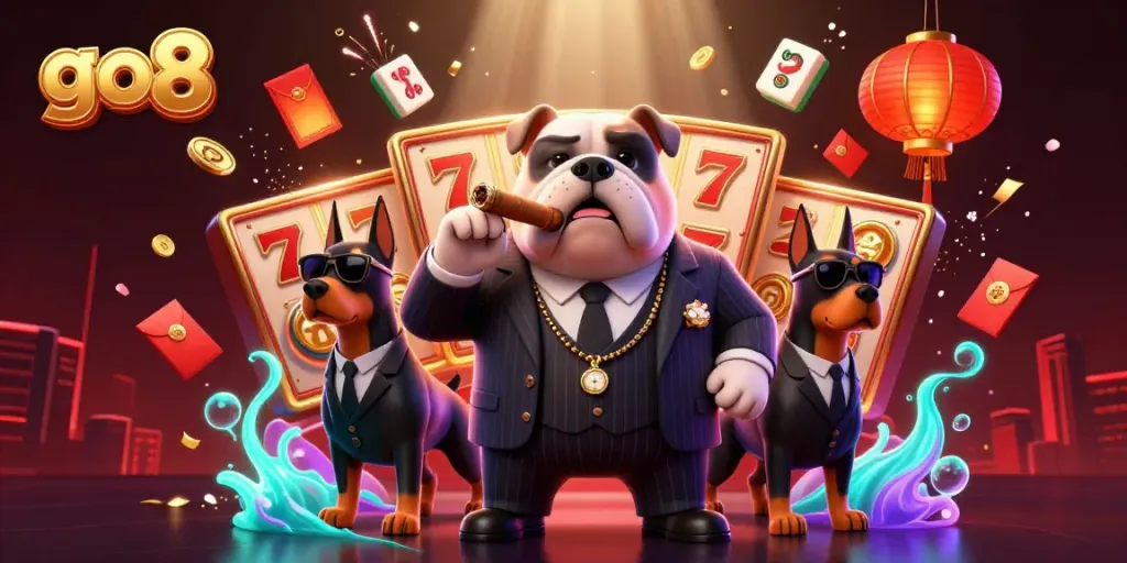 Experience the exciting world of gaming with go8 as the mafia boss and his guards dominate the casino scene.