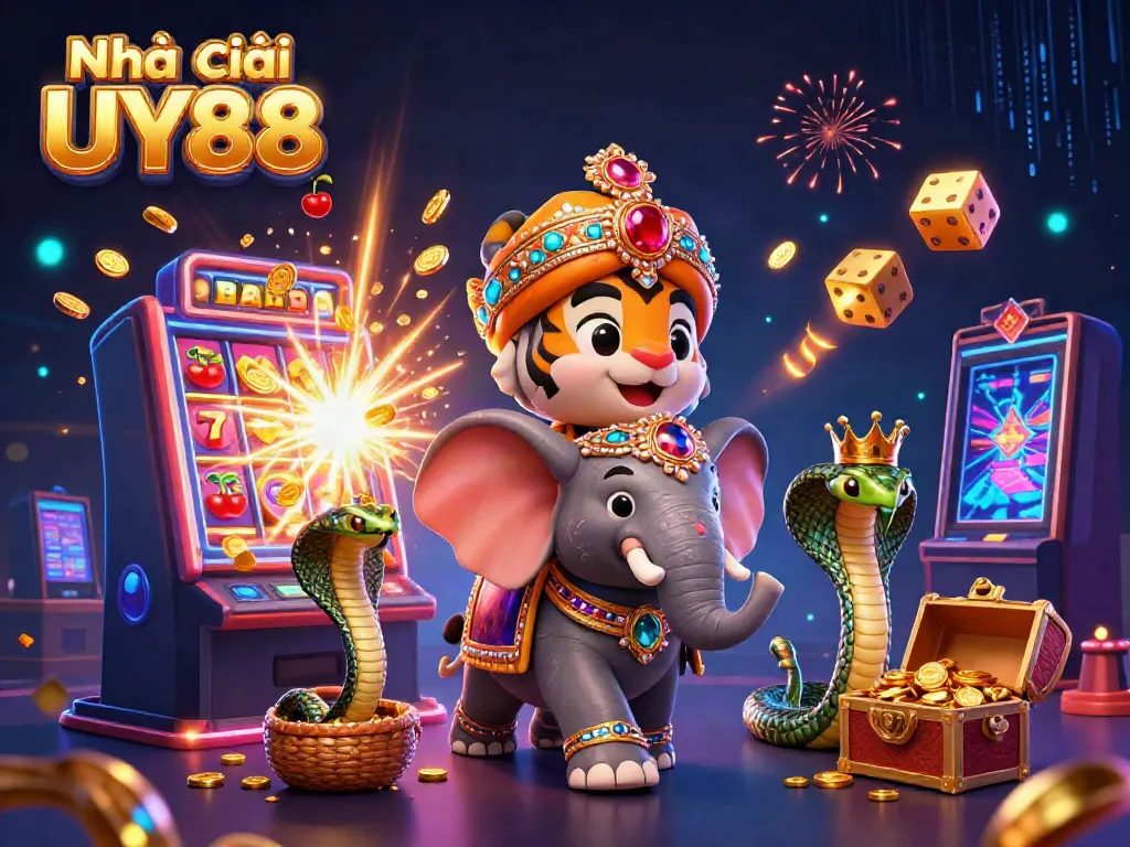 Experience the vibrant world of Nhà cái UY88 with captivating characters and dynamic casino elements.