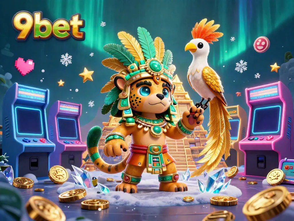 Experience thrilling gaming at 9bet, featuring vibrant characters in a casino-themed illustration.