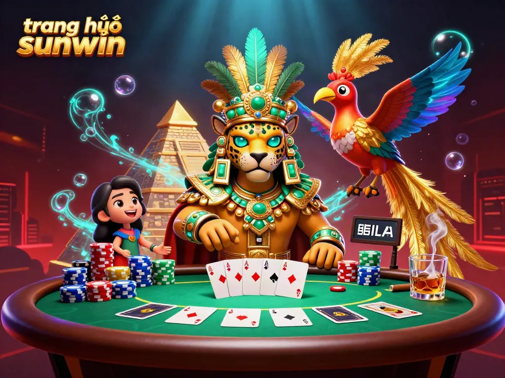 Engage with the action on trang chủ sunwin featuring a vibrant Mayan-themed casino scene.