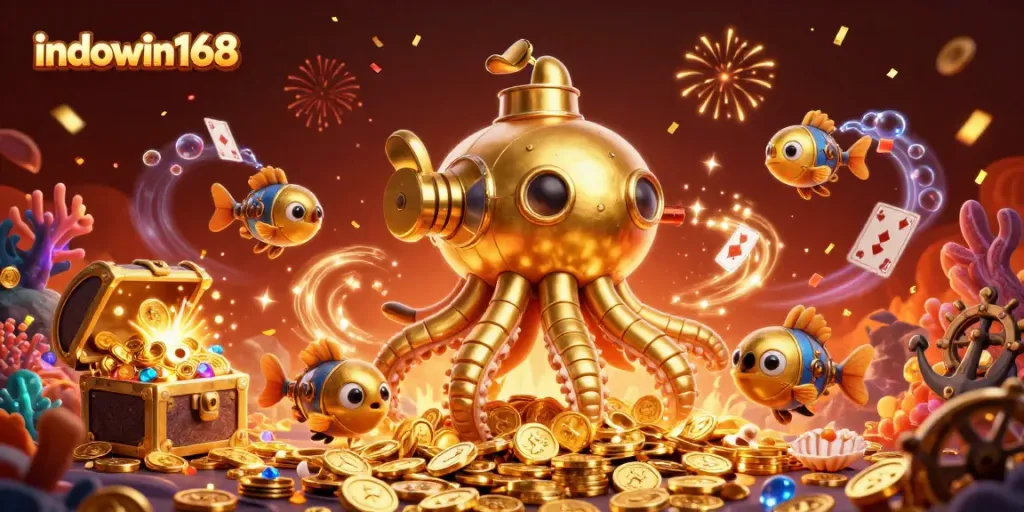 Engage with gaming excitement at indowin168, showcasing a fantastical underwater casino adventure.